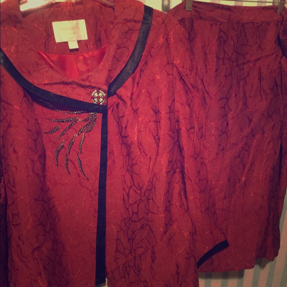 Red and Black Suit